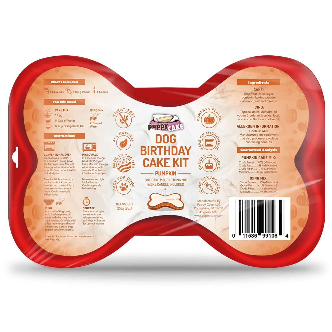Puppy Cake Dog Birthday Cake Kit - Pumpkin 2 Puppy Cake Dog Birthday Cake Kit - Pumpkin - Image 2
