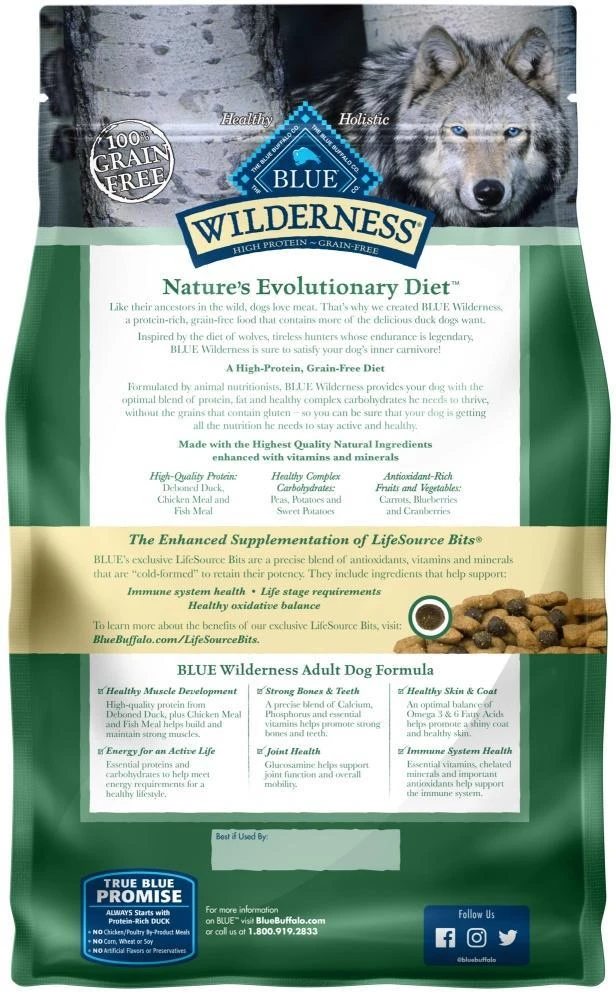 Blue Buffalo Wilderness Grain Free High Protein Duck Recipe Dry Dog Food 2 Blue Buffalo Wilderness Grain Free High Protein Duck Recipe Dry Dog Food - Image 2