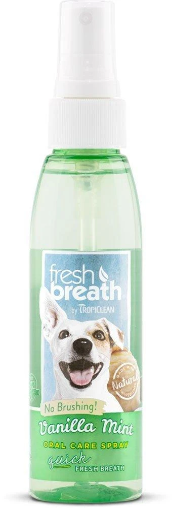 Tropiclean ORAL CARE SPRAY FOR DOGS WITH VANILLA MINT FLAVORING 1 Tropiclean ORAL CARE SPRAY FOR DOGS WITH VANILLA MINT FLAVORING