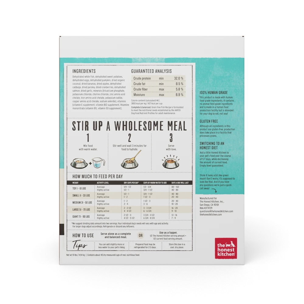 The Honest Kitchen Grain Free Fish Recipe Dehydrated Dog Food 3 The Honest Kitchen Grain Free Fish Recipe Dehydrated Dog Food - Image 3