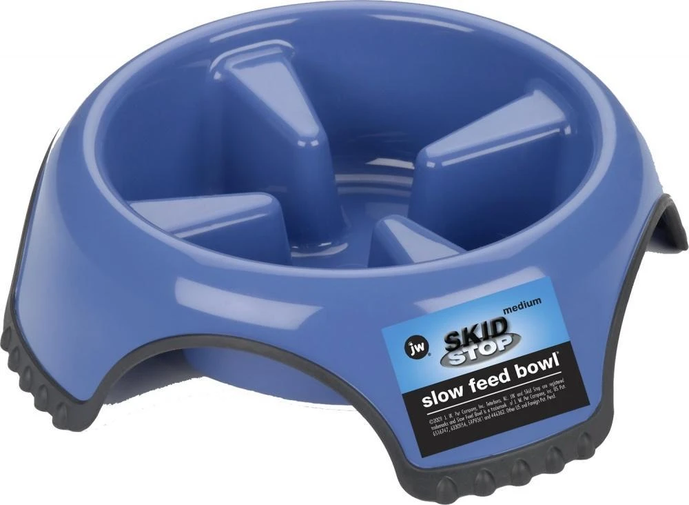 JW Pet Skid Stop Slow Feed Dog Bowls 1 JW Pet Skid Stop Slow Feed Dog Bowls