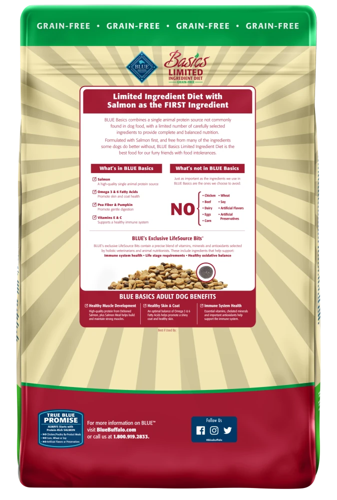 Blue Buffalo Basics Grain Free Adult Salmon & Potato Recipe Dry Dog Food 2 Blue Buffalo Basics Grain Free Adult Salmon & Potato Recipe Dry Dog Food - Image 2