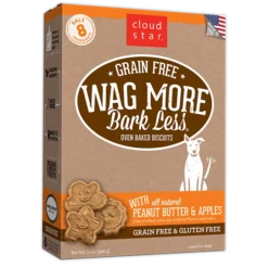Cloud Star Wag More Bark Less Oven Baked Grain Free Peanut Butter And Apples Dog Treats