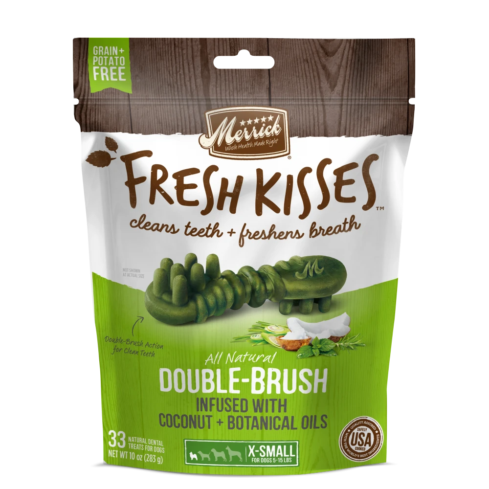 Merrick Fresh Kisses Grain Free Coconut Oil And Botanicals Extra Small Dental Dog Treats 1 Merrick Fresh Kisses Grain Free Coconut Oil And Botanicals Extra Small Dental Dog Treats