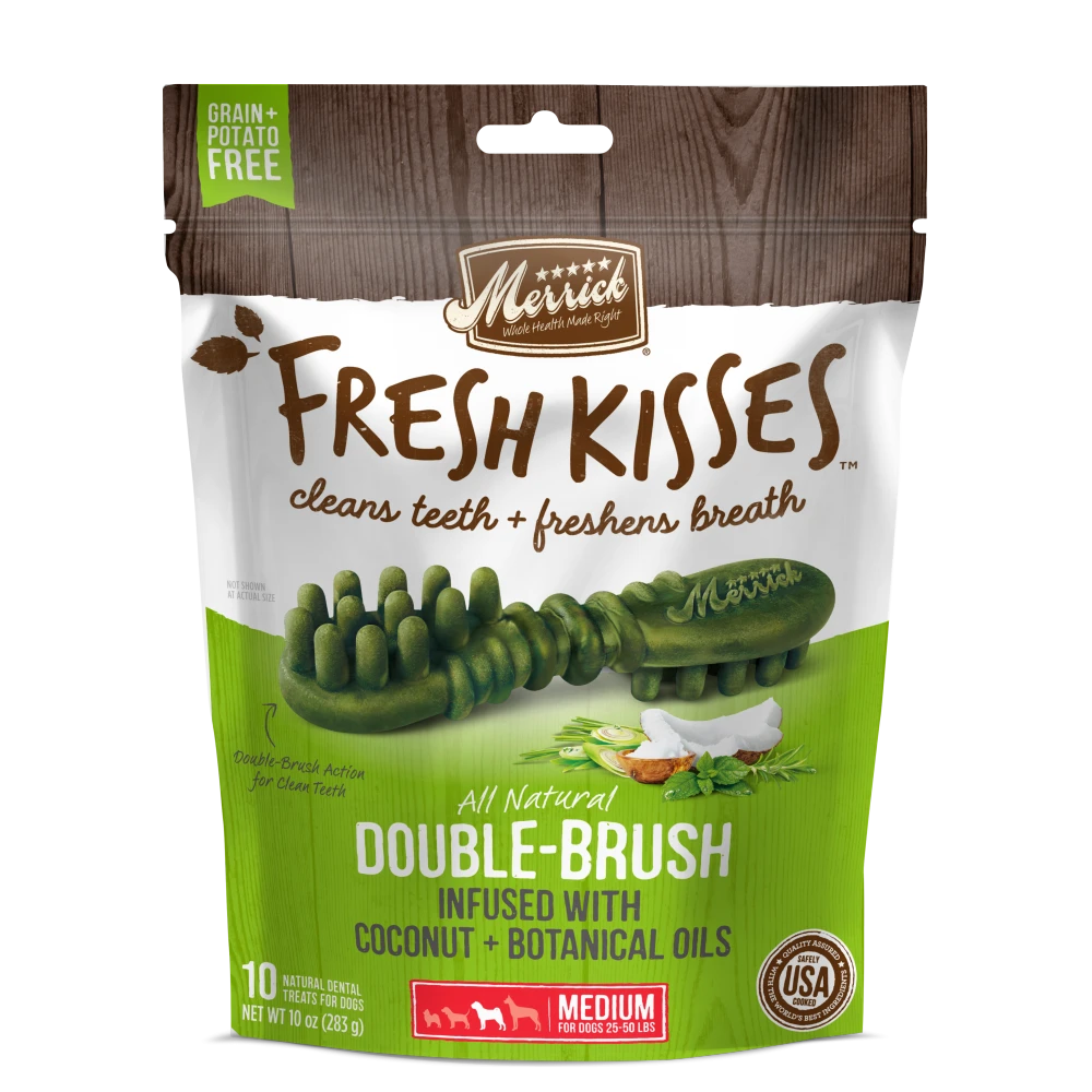 Merrick Fresh Kisses Grain Free Coconut Oil And Botanicals Medium Dental Dog Treats 1 Merrick Fresh Kisses Grain Free Coconut Oil And Botanicals Medium Dental Dog Treats