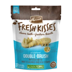 Merrick Fresh Kisses Grain Free Mint Breath Strips Extra Small Dental Dog Treats