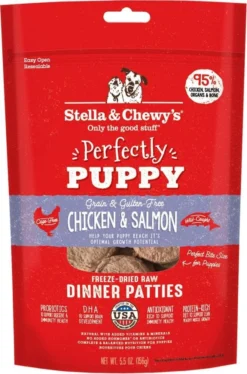 Stella & Chewy's Perfectly Puppy Freeze Dried Raw Chicken And Salmon Dinner Patties Grain Free Dog Food