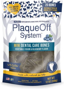 Proden PlaqueOff Mini Dental Vegetable & Blueberry Fusion Bones For Small Breed Dogs