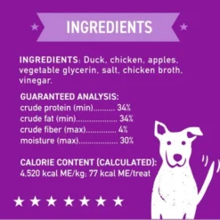 Cloud Star Wag More Bark Less Jerky: Duck & Apple Dog Treats -Blue Boo Pet Care Shop 693804191137 08 650x650 1