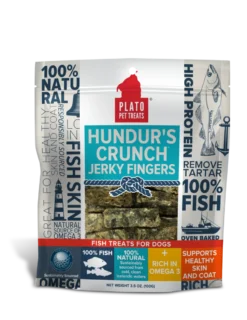 Platos Pet Treats Hundur’s Crunch Jerky Fingers Fish Dog Treats