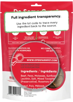 Open Farm Dehydrated Beef Treats 7 Open Farm Dehydrated Beef Treats -Blue Boo Pet Care Shop PDP TREATS BEEF 03 Back 548x768 crop center.pn