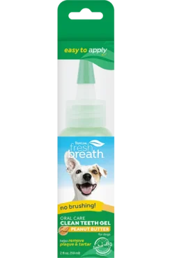 TropiClean Fresh Breath No Brushing Peanut Butter Flavor Clean Teeth Dental & Oral Care Gel For Dogs