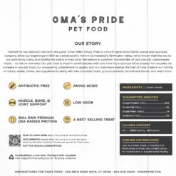 Oma's Pride Chicken Breast Chunks Treats -Blue Boo Pet Care Shop chickenchunk back 00728.1671553477