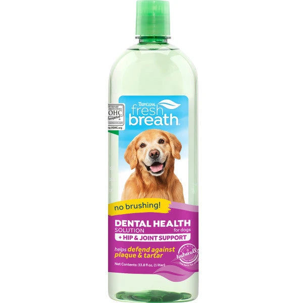 TropiClean Fresh Breath Dental Health Solution Plus Hip & Joint For Dogs 2 TropiClean Fresh Breath Dental Health Solution Plus Hip & Joint For Dogs - Image 2