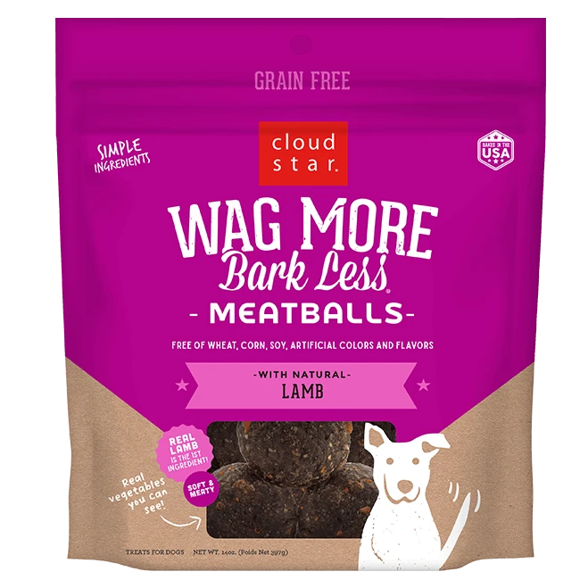 Cloud Star Wag More Bark Less Meatballs: Lamb Dog Treats 1 Cloud Star Wag More Bark Less Meatballs: Lamb Dog Treats