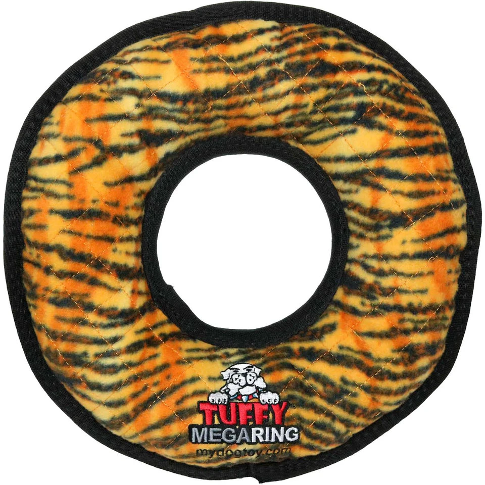 Tuffy Mega Ring Dog Toy, Tiger Print 1 Tuffy Mega Ring Dog Toy, Tiger Print